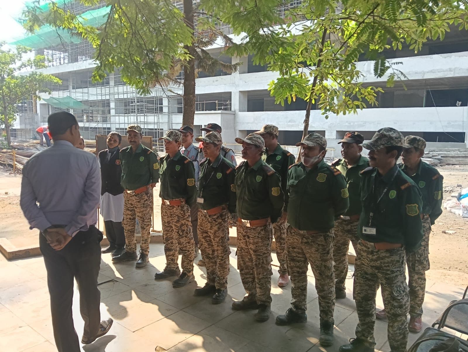 Sajag team members at morning muster