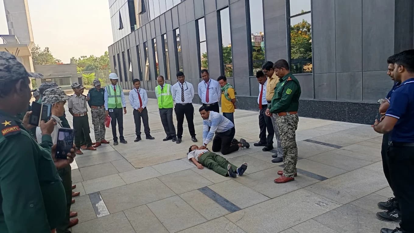 Security trainees seated in a classroom training session
